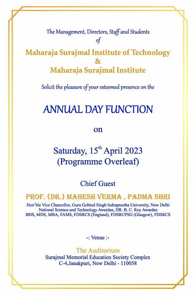 Annual Day 2023 Prize Distribution – Maharaja Surajmal Institute